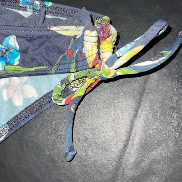 JETS by Jessika Allen Ruffle Navy Floral Tieside Bikini Bottom US Size 10 - NWT! - Picture 4 of 8